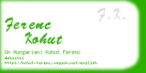 ferenc kohut business card